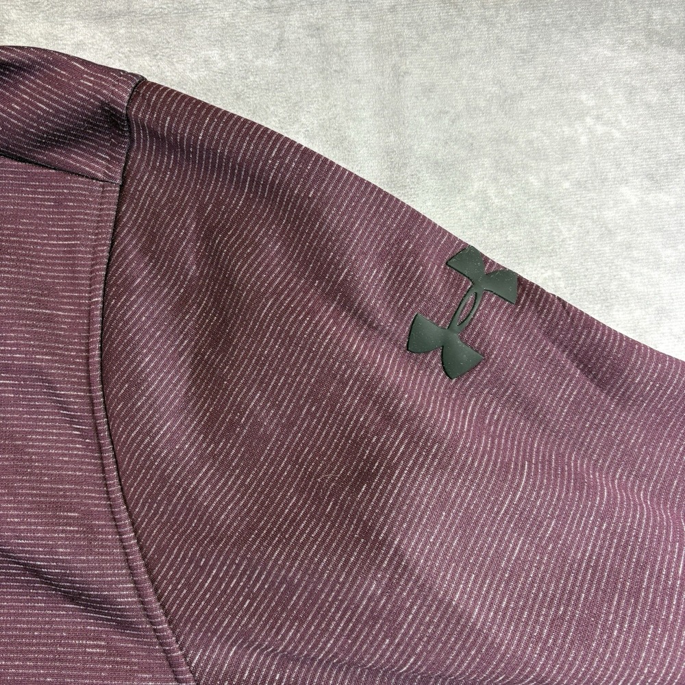 Under Armour Hoodie Mens 2XL Purple Burgundy Long Sleeve 1/4 Zip Pullover - Picture 5 of 10